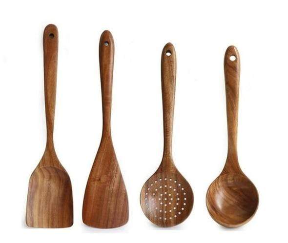 4-Delige Teakhouten Set